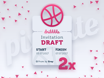 2x Dribbble Invites / We Are Hiring! draft dribbble dribbblers hiring invitation invite job ticket ui vector