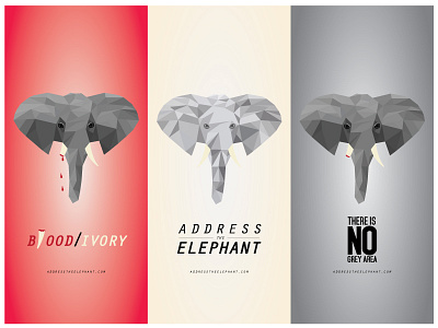 Address The Elephant | Lowpoly Type awareness elephants geometric low poly triangles typography