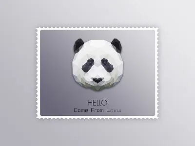 [Low-poly] Panda animals china low poly panda