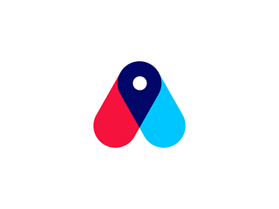 Acculocate a brand idea identity letter locator marks monogram negativespace pin pinpoint point