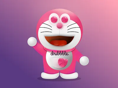 doraemon cat color doraemon dribbble gui lovely pink ui