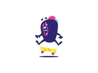 Tricks cap character graphic design happy illustration monster retro skateboarding surprised tricks wow