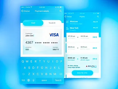 Concept for Skyscanner air app behance blue clean concept interface ios plane redesign sky ui