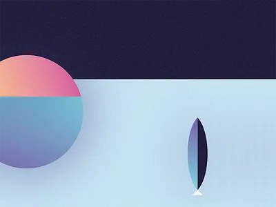 Fish abstract design fish flat gradient illustration minimalistic sun type water web