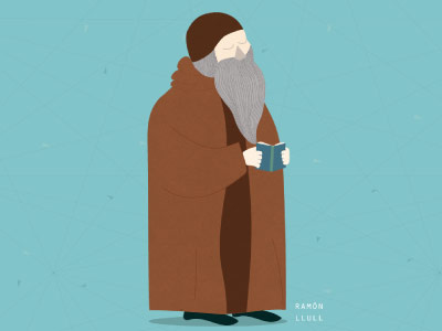 Ramon Llull artificial intelligence barcelona bcn book cataluña cccb character illustration ramon llull spain writer