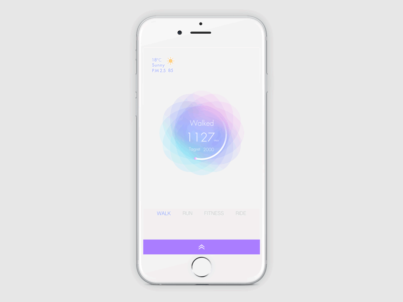 Walking App app color ueux ui walk