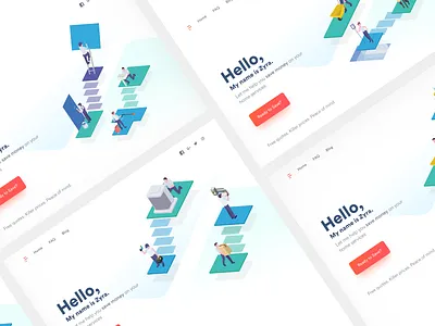 Zy Landing Page 2.0 homepage icon icons illustrations landing page layout mobile payment process responsive web website