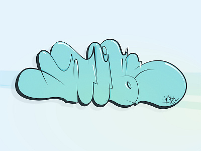 Throwieee bubbly graff graffiti illustrator letters pentool throw