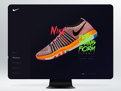 Nike Homepage Concept concept dark homepage nike sketch theme ui