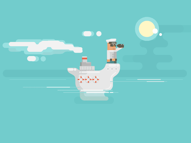 Full speed ahead! adventure animation blue boat gif illustration sea travel trip vacation web