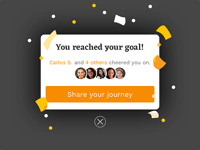 Goal-getter! alert award celebration confetti modal overlay surprise