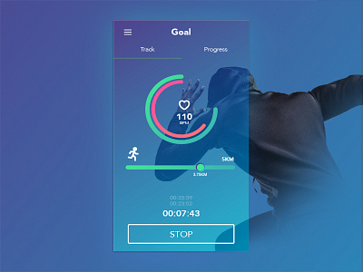 Fitness tracker UI app fitness flat gradient minimal simple ui