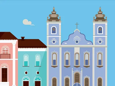 Colors of Brazil architecture brazil buildings city colors flat illustration illustration streets windows