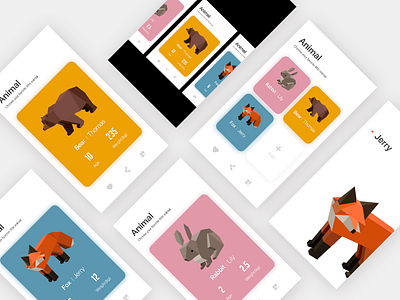 Animal 800x600 animal app bear card fox rabbit ui