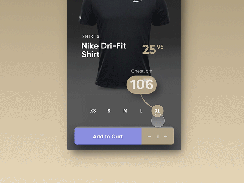 Size Picker Hint cart ecommerce framer mobile picker size ux