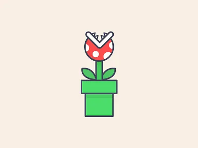 Day 57 - Plant challenge daily game illustration leaf mario monster pipe plant teeth vector