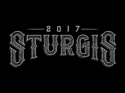 Sturgis 2017 americana custom design hand drawn lettering linework logo motorcycle typography vector