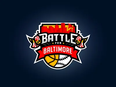 Battle For Baltimore badge baltimore baseball basketball crest emblem logo sports