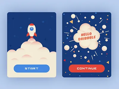 Hello Dribbbble blast boom debut dribble explode hello popup rocket ui