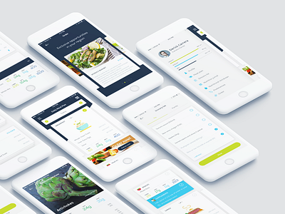 Nutritionist app app application blue clean design flat fresh health mobile nutritionist ui white