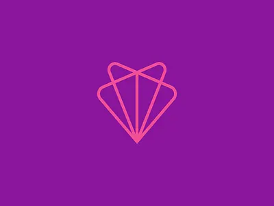 Heart app brand design diamond electro for sale heart icon logo love pink service violet