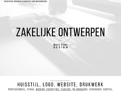 Redesign homepage Bert Flier Design clean homepage minimal typography video white