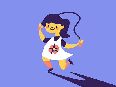 Skip girl illustration purple skippin