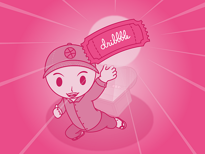 Hello Dribbble debut illustration invite koen ticket zelda