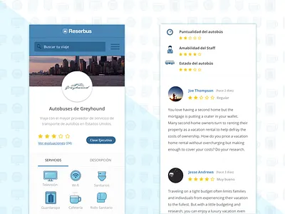 CMS for Reserbus app blue bus cms icons mobile phone ratings reserbus ui users