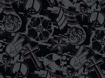 Viral Black alarm. album art. icons. pattern. sleeve. the vector.