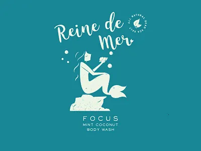 Focus body wash branding bubbles clean illustration logo mermaids moods package design tub under the sea water