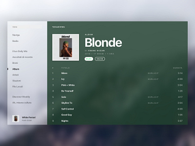 Spotify White blur concept music redesign spotify ui ux