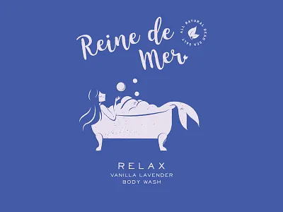 Relax body wash branding bubbles clean illustration logo mermaids moods package design tub under the sea water