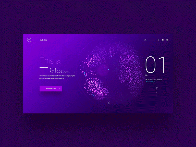 GlobeKit.co 🚀 art direction concept creative direction design development interface rally interactive ui ux webgl website