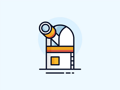 Observatory design icon illustration line observatory space stars ui universe ux vector website