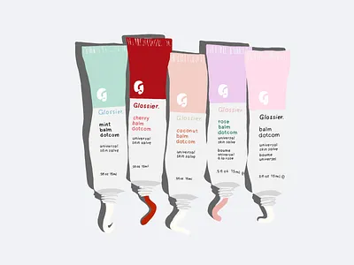 Glossier Balmdotcom Family Illustration beauty beauty product design glossier illustration lip balm makeup skincare