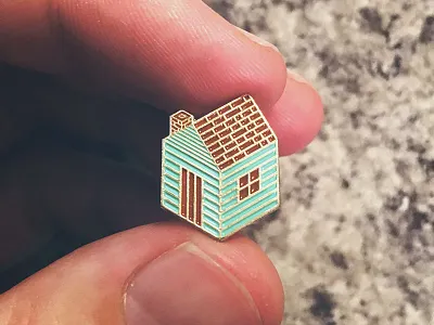 Isometric Cabin Enamel Pin boulder cabin colorado denver enamel pin fort collins geometric isometric nature outdoors pin