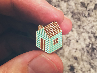 Isometric Cabin Enamel Pin boulder cabin colorado denver enamel pin fort collins geometric isometric nature outdoors pin