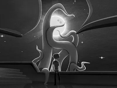 First Rise boat creature illustrator mariner monster moon msw night photoshop pirate sailor vector