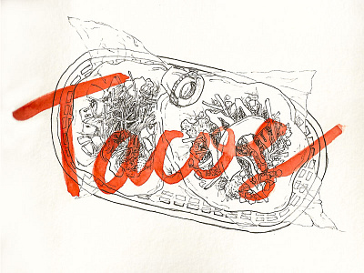 Tacos hand drawn hand illustration hand lettering illustration lettering micron pen pen tacos the100dayproject torchys tacos watercolor