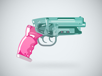 Hi dribbble! blade runner debut dribbble first illustrator pistol shot