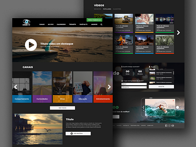 Visão TV Website channel dark live streaming site streaming ui ux video website