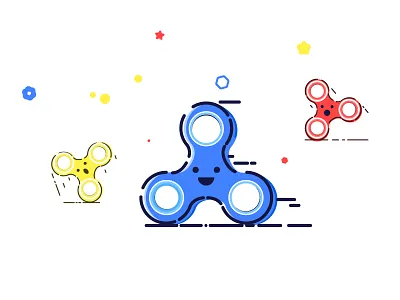 Rolling on the floor! colors design fidget spinner illustration flat icon illustration