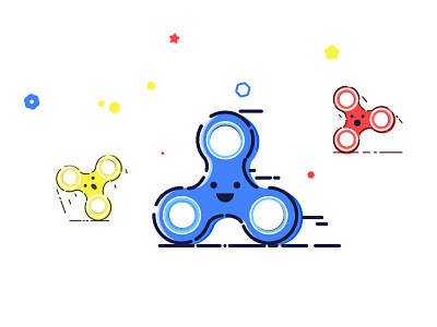 Rolling on the floor! colors design fidget spinner illustration flat icon illustration