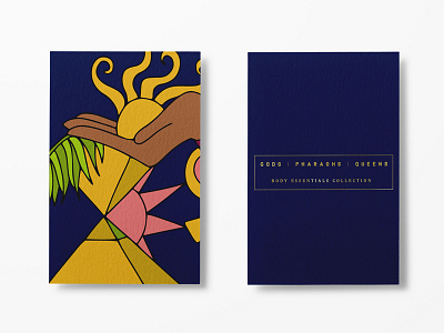 Branding identity business cards for beauty start up. abstract beauty blue branding business card concept art egypt gold illustration letterpress modern packaging