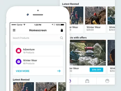 Rent Products - Your Travel Solution - Homepage app clean concept design homepage icon landingpage typography ui ux vector