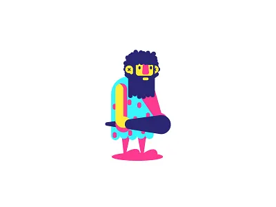 Caveman cave man caveman character club graphic design hairy illustration man