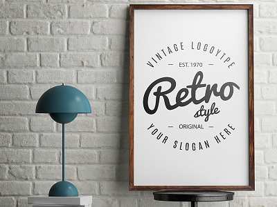 Realistic poster mock up Free Psd colour frame frames lamp mockup mockups poster template wall web website