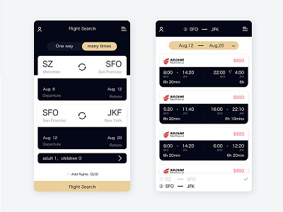 Flight Search 068 daily flight search ui