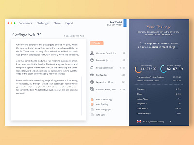 Habit Builder- Young Writers light ui mac app minimal design minimal ui ux writing app